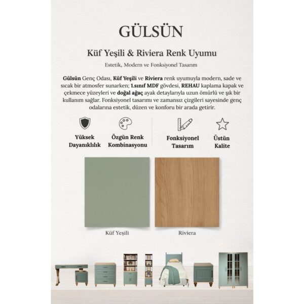 Kids Gülsün Başlık | 120 cm Bazalar İçin 135 cm Genişliğinde | MDF Kalitesi