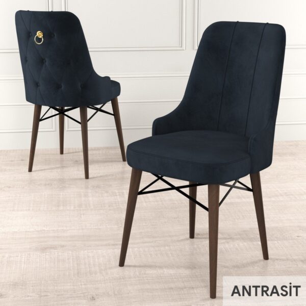 Concept Are Serisi, 80X132 Açılabilir Mdf Masa, Barok Ahşap Desenli Mutfak Masa Takımı, 6 Sandalye