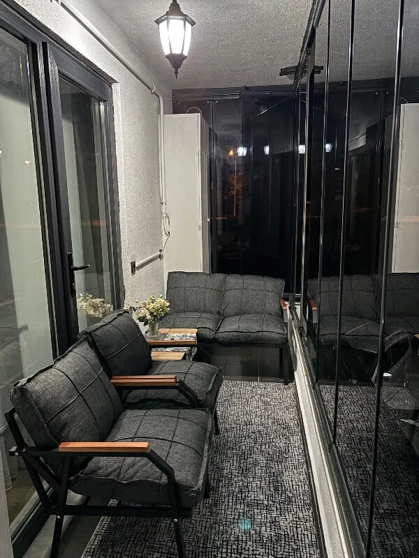 Şengül Gencer — Mygusi Hayal Serisi Balkon, Bahçe, Cafe - Metal Kanepe Koltuk Takımı - 2+1+1 Sehpalı - Açık Gri