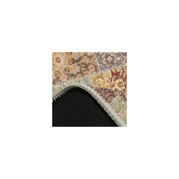 Trendy Pazars Dizayn Nadine Patchwork Desenli Şönil Pamuk Tabanlı Yıkanabilir Kaymaz Antibakteriyel Salon Halısı 80X150