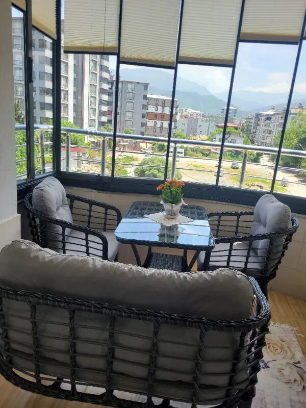 Yelda Demirtaş — Kartepe 2 1 1 Rattan Bahçe Balkon Takımı,kahve Örgü/krem Kumaş