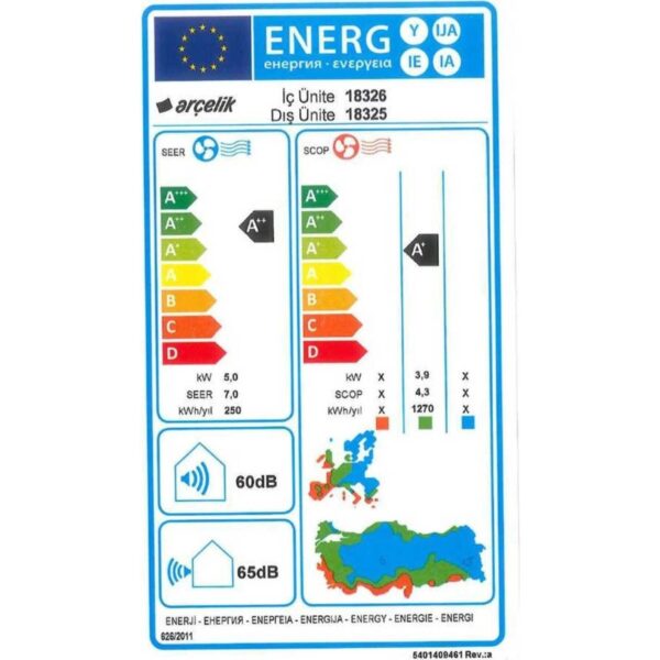 Arçelik 18325 Ekolojik Inverter Klima 18.000 Btu/h Split Klima