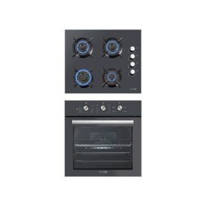 Kumtel Antrasit 2'li Ankastre Cam Set (B66-SF2(MT) + KO-40TAHDF)