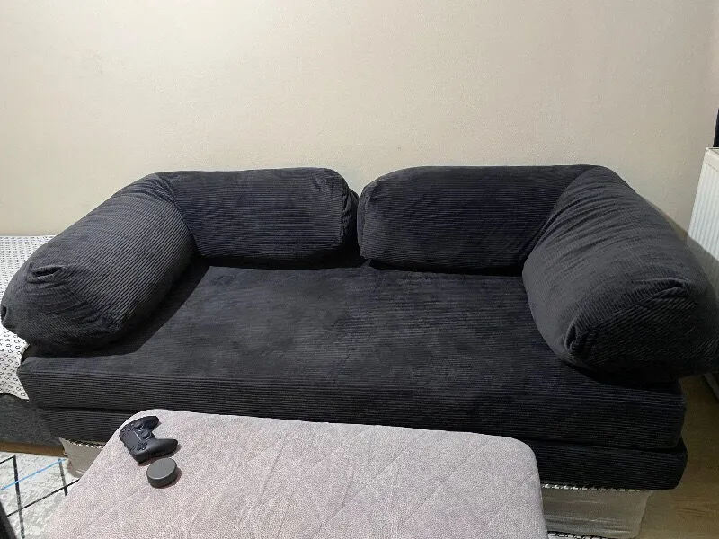 Tuana Kılıçarslan — MONAMI Dechome Meganest Modern Fitilli Kadife Kanepe| Yatak Olabilen, Dayanıklı Orta Sert Sünger, Yıkanabilir Kılıf