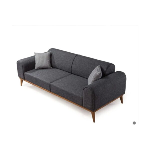 Rupon 3+3+1+1 Koltuk Takımı Antrasit Keten Kumaş Orta Sert Modern Tasarım 224 cm